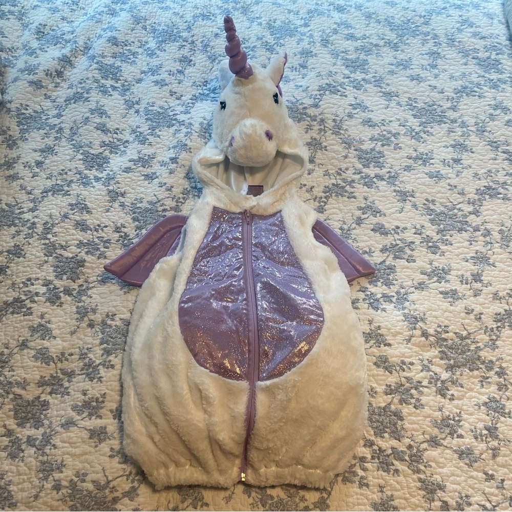 Toddler Girl Unicorn Purple and White Halloween Dress Up Costume Size 4T